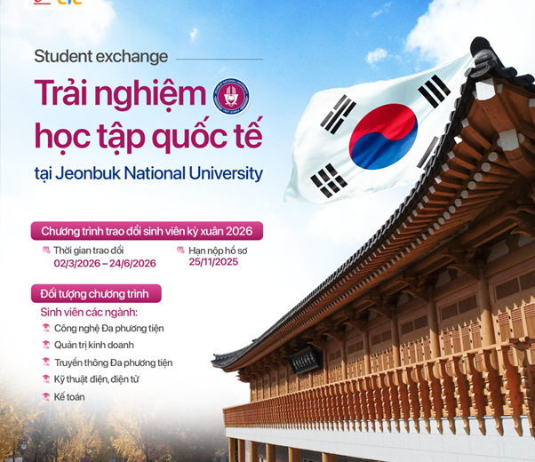 Cơ hội trao đổi sinh viên kỳ Xuân 2026 tại Đại học Quốc gia Jeonbuk (Hàn Quốc): Trải nghiệm học thuật trong kỷ nguyên AI